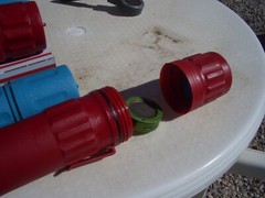 BLUE TRANSPORT CANISTER FOR GEIGER COUNTER PANCAKE PROBE 44-9 ; $22.00 + S/H
