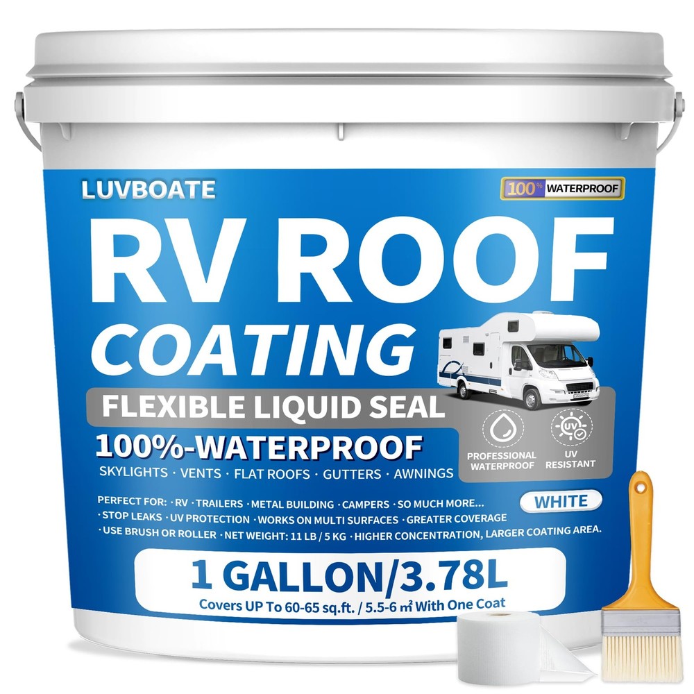 RV Roof Coating White 1 Gallon, Solar Reflective Sealant, Waterproof Flexible…