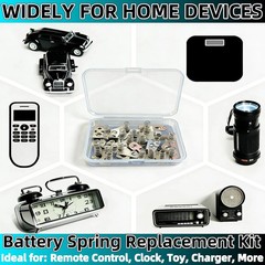 12 Pairs AA Battery Spring Replacement Kit, Nickel Plated Contact Plates & Conve