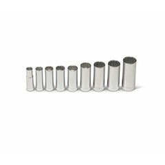 Wright Tool 300 3/8″ Drive Deep 12-Point Socket Set, 9-Pieces on Clip Rail