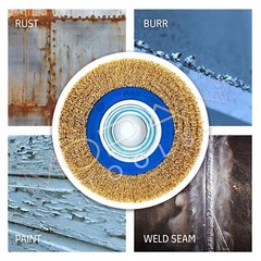 8″ INCH ROUND BRASS WIRE BRUSH WHEEL FOR BENCH GRINDER | RUST/PAINT REMOVAL 2Pcs