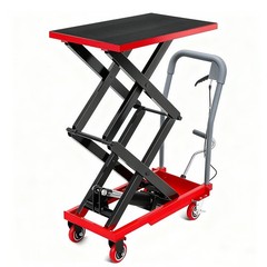 Hydraulic Double Scissor Lift Table Cart 330lbs Capacity 11-50″ Lifting Height