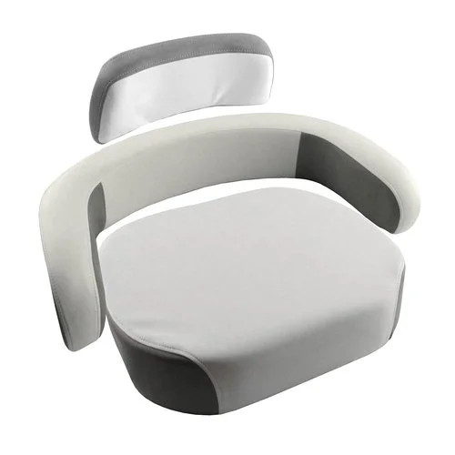 Seat Cushion Set with Brackets – 3 Piece Vinyl Gray/White
