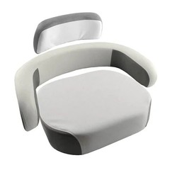 Seat Cushion Set with Brackets – 3 Piece Vinyl Gray/White