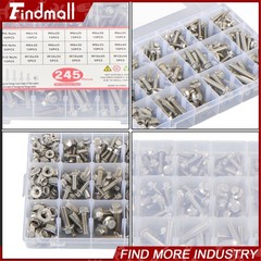 245PCS M6 M8 M10 Heavy Duty Flanged Bolts and Nuts Kit 304 Metric Hex Screws