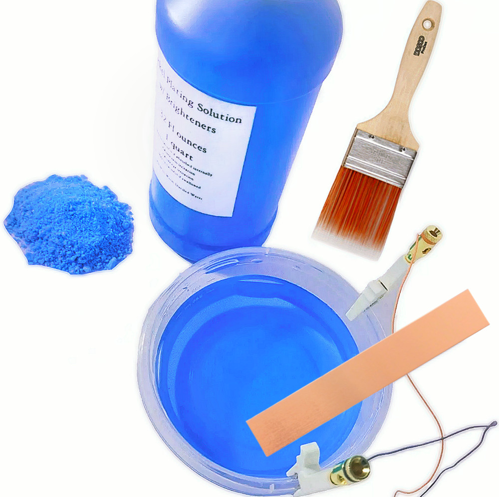 Copper Plating Kit, 32oz Solution, Anode, Brighteners, Power Supply, Service
