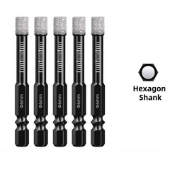 5Pcs/Set 6mm Dry Diamond Drill Bits For Porcelain Granite Tile Glass Ceramics