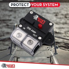 200 Amp 12-48V DC Inline Circuit Breaker with Dust Cover Car/Audio/Boat/Solar
