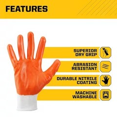Large Nitrile Coated Work Gloves (5 Pack)