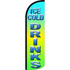 Ice Cold Drinks 3 ft X 11 1/2 ft Windless Swooper Flag (Flag Only)