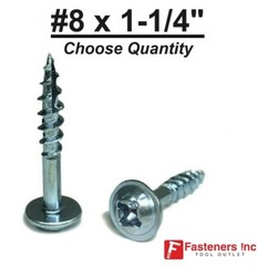 Kreg #8 X 1-1/4″ Zinc Coarse Thread Pocket Hole Screws Phil / Square (Pick Qty)