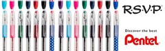 RSVP Ballpoint Pen, Fine Line, (0.7mm), Blue Ink (BK90BP5C) (Pack of 1, 5 Count