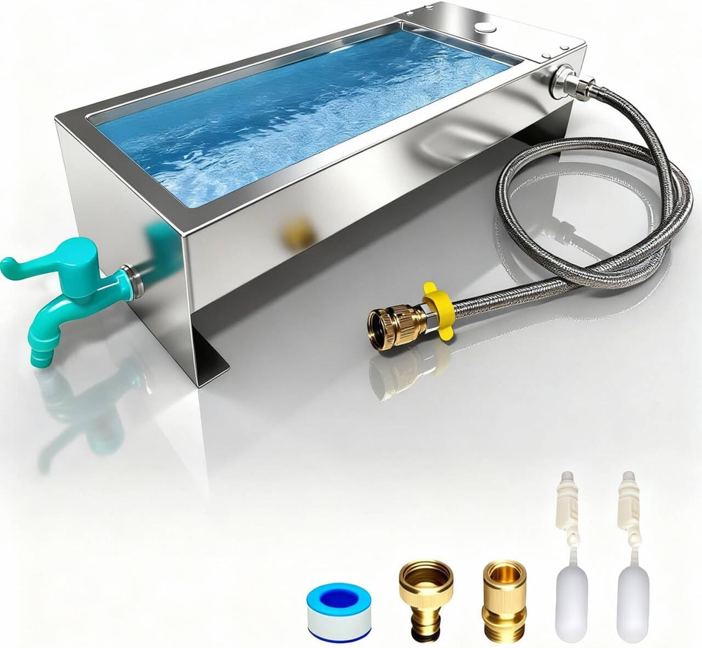 Automatic Livestock Water Trough 3 Gallons/12 Quart Livestock Animal Stainless S