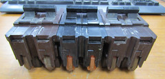 💥3) FEDERAL PACIFIC 40 AMP STAB-LOK CIRCUIT BREAKER 2 POLE NA240 LOT OF 3