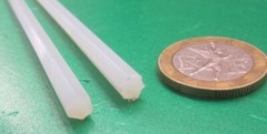 Nylon 6/6 Natural Tint Hex Rod 3/16″ (.188″) Hex x 48″ Length, 2 Units