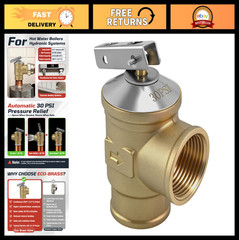 30 PSI Automatic Pressure Relief Valve, 3/4″ FNPT, Lead-Free Brass, 510K BTU, Ho