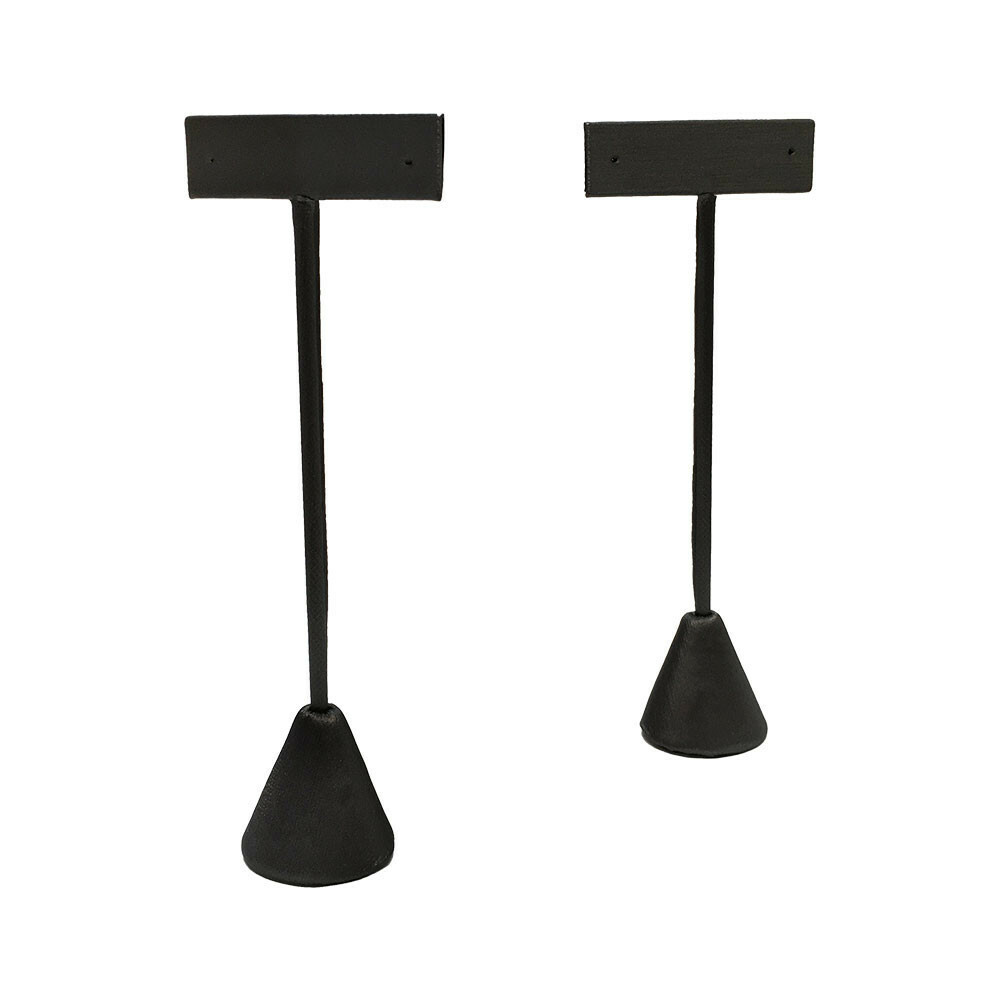 2 Pc Slate Gray Leatherette Single Earring Display Store Showcase 5-1/2” High