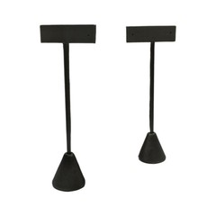 2 Pc Slate Gray Leatherette Single Earring Display Store Showcase 5-1/2” High