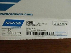 10 Norton SG 1-1/8″ X 30″ Abrasive Sanding BELTS R981 Grit 80 plyweld (Z-31[x10)