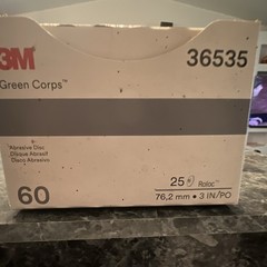 3M 36535 Green Corps Roloc Disc 3″ 60 Grit Grinding Discs (Box of 25) New