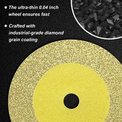 Jersvimc 2Pcs Diamond Die Grinder Cut Off Wheel with Mounting Mandrel, 2 Gold
