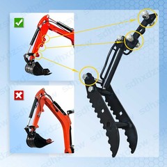 L-Shaped Bracket Hydraulic Thumb Clip For Mini Excavators Attachments 3-Holes
