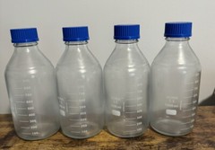 2 Pack Wheaton 1000 mL Media Storage Bottle Plastisol Coated GL45 Autoclave Safe