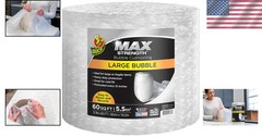 Large Bubble Cushioning Wrap 60 FT – Reusable, Perforated, Heavy Duty Solution