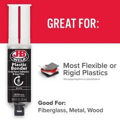 JB Weld Plastic Weld Quick Setting Epoxy Syringe Bonder Repair Glue Black