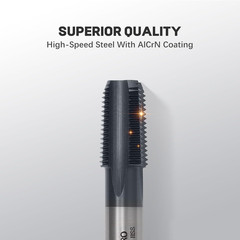 1/8”-27 NPT Pipe Tap, High-Speed Steel Thread Tap with AD+ Coating, Heavy-Duty T