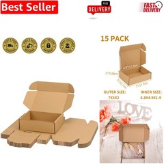 Versatile 7x5x2 Inch Brown Mailer Boxes – Easy Assembly Gift Packaging (15 Pack)