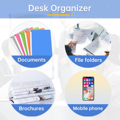 4 Pack Stackable Paper Trays for Letter Documents, Desktop File Organizers for O