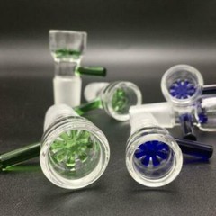 14mm 2 Inch Star Screen Glass Slide Bowl – Green Blue Clear