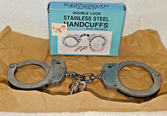 MTech USA 4508-SDL Series Double-Lock Handcuffs, Stainless Steel, Nickel Silver