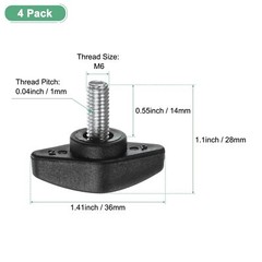4-Pack Thumb Screws M6x14mm Tee Wing Knobs Plastic T Handles Clamping Knob fo…