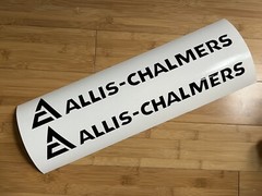 Allis Chalmers Decal 18” Long (set Of 2) Black Stickers Replacement Tractor