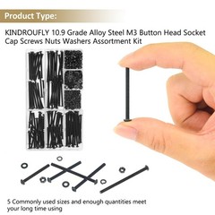402 Pieces Black M3 x 30/35 /40/45 /50 mm Button Head Socket Cap Screws Nuts …