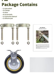Farm Gate Wheel Kit – 2 Pack, 6” Metal Gate Support Wheels with Clamps & Screws