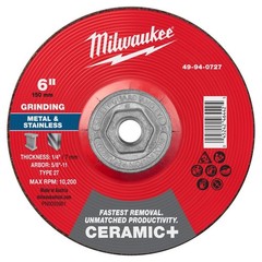 Milwaukee 49-94-0727 6″ Ceramic Metal Grinding Wheel Type 27 NEW