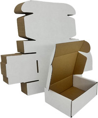 Small Shipping Boxes Set of 25/50, White or Black Corrugated Cardboard Box Maile