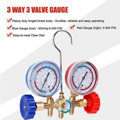 Air Conditioner Manifold Gauge Set AC A/C Charging Hose Air HVAC Kit For Car USA