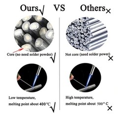 Aluminium Welding Rods Low Temp Flux-Cored Repair Alloy Fix Easy Brazing Wire