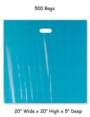 Plastic Shopping Bags 500 Low Density Retail Blue Handles 20″ x 20″ x 5″