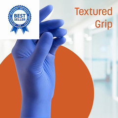 Caring Nitrile Exam Gloves Medium (Pack of 100), 100)