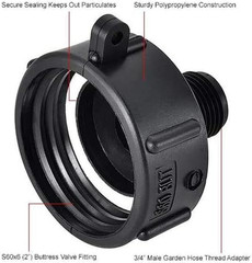 275 330 Gn IBC Tote Tank Food Grade Drain Adapter 2″ Coarse Thread X Garden Hose