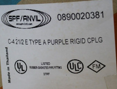 2-1/2″ SPF 0890020381 C4 Rigid Coupling Grooved 2Bolt Cast Iron (Lot of 8)