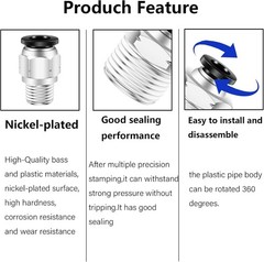 Corrosion-Resistant 1/2″ OD x 1/4″ NPT Pneumatic Connector – Quick Release