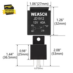 2 Pack Car Relay, 12V 40A, 4 Pin SPST, Automotive Switches and Starters, Waterpr