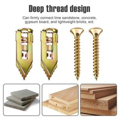 90PCS Self Drilling Drywall Anchors with Screws Kit, Silver Gold Finish