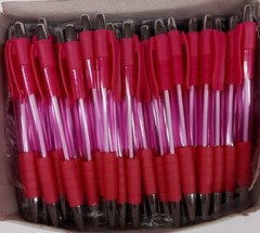 Lot of 100 Cache Pens Pink Rubber Grip Black Ink Fine Point…………P08